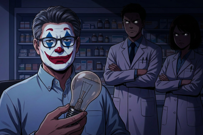 Ilustração representando a falta de atendimento no plantão do Conselho Tutelar e informações desatualizadas de farmácias em Três Corações durante feriado.